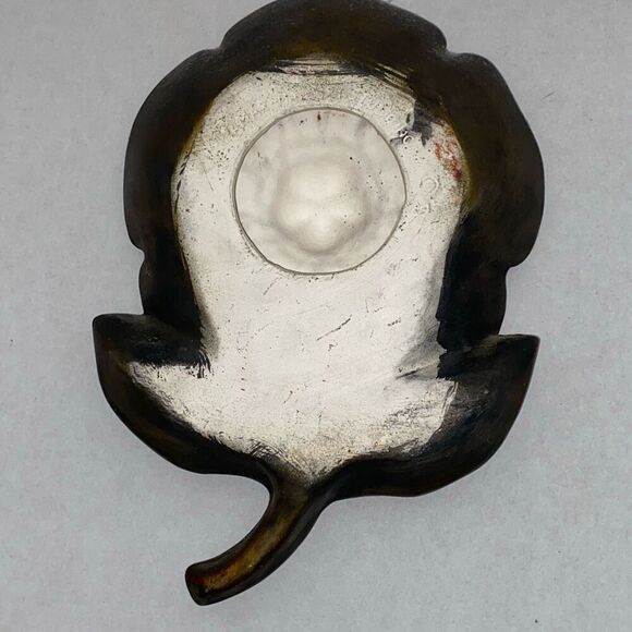 Vintage 1968 Jamar Mallory Studio Red Gold Ceramic Flower Wall Hanging Decor - Picture 2 of 9